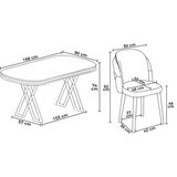 Hanah home Trpezarijski set, 7 dijelova, svijetlozelena Slike