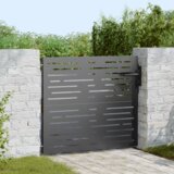 vidaXL Vrtna vrata Crna 105 x 100 cm Čelik s praškastim premazom | shoptok.hr