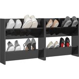 vidaXL zidni ormarići za cipele 2 kom sjajni sivi 60x18x60 cm iverica | shoptok.hr