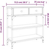  Konzolni stol siva boja hrasta 72 5x25x75 cm konstruirano drvo | shoptok.hr