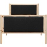  Okvir za krevet s uzglavljem Crna 90 x 190 cm tkanina | shoptok.hr