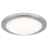 Searchlight Flush Velika okrogla LED stropna svetilka za kopalnico, satenasto srebrna, bela, IP44, (22100859) | Shoptok.si