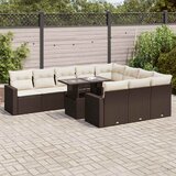  11-dijelni set vrtnih sofa od poliratana s jastucima smeđi | shoptok.hr