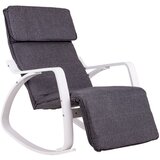  Stolica za ljuljanje s podesivim osloncem za noge s bijelim okvirom ModernHome | shoptok.hr