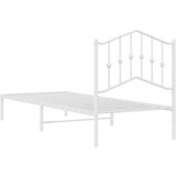  Metalni okvir za krevet s uzglavljem bijeli 90 x 190 cm | shoptok.hr