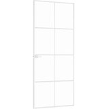 Sobna vrata bijela 83x201,5 cm kaljeno staklo i aluminij tanka | Eponuda.ba