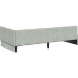 vidaXL Kotna postelja Svetlo siva 90 x 190 cm Samet in sodobno leseno | Shoptok.si