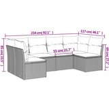  6-dijelni set vrtnih sofa s jastucima crni od poliratana | shoptok.hr