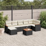  8-dijelni set vrtnih sofa od poliratana s jastucima crni | shoptok.hr