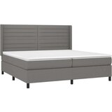  Box spring postelja z vzmetnico LED temno siva 200x200 cm blago, (20851596) | Shoptok.si