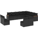  12-dijelni set vrtnih sofa od poliratana s jastucima crni | shoptok.hr