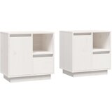 Maison Chic Dvo delni komplet Nočne omarice - Nočne mize bela 50x34x50 cm trdna borovina, (21688067) Cene