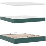 vidaXL Otomanski posteljni okvir z vzmetnicami zelen 200x200cm žamet, (22054107) | Shoptok.si
