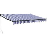 Tenda na uvlačenje plavo-bijela 3 x 2,5 m tkanina i aluminij | shoptok.hr