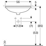 Geberit LAVABO PODGRADNI ISPOD RAVNE PLOČE OVALNI 560X460 GEBERIT 500.754.01.2 | ePonuda.com