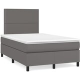 Krevet s oprugama i madracem sivi 120x190 cm od umjetne kože | Eponuda.com