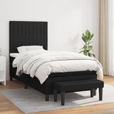 Box spring krevet s madracem crni 90x190 cm od tkanine | shoptok.hr