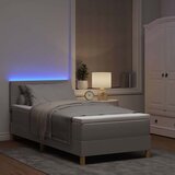  LED Box Spring Krevet Sivo-smeđa 100 x 200 cm tkanina | shoptok.hr