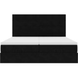  Otomanski okvir kreveta s madracima crni 200x200cm baršunasti | shoptok.hr