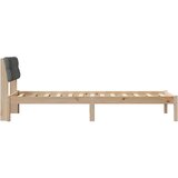  Okvir kreveta smeđe i tamnosivo 75 x 190 cm Masivna borovina | shoptok.hr