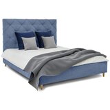Scandic Modra oblazinjena zakonska postelja s prostorom za shranjevanje z letvenim dnom 180x200 cm Bee – | Shoptok.si