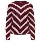 Only Puloverji Eliza Knit - Zinfandel/Whitecap Bordo Cene
