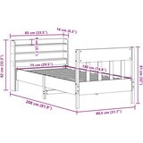 vidaXL Okvir kreveta bez madraca voštano smeđi 75 x 190 cm od borovine | shoptok.hr