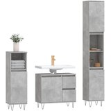  3-dijelni set kupaonskog namještaja siva boja betona drveni | Eponuda.com