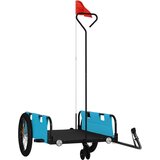 Prikolica za bicikl plavo-crna od tkanine i željeza | shoptok.hr