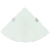 vidaXL Zidna Kutna Polica s kromiranom podrškom Staklena Bijela 35x35 cm Cijene