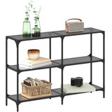  Konzolni stol s crnom staklenom površinom 118,5x30x81cm čelični | shoptok.hr
