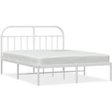 The Living Store Kovinski posteljni okvir z vzglavjem bel 140x200 cm - Posteljni Okvir, (21529697) | Shoptok.si