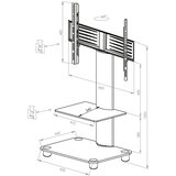 MID.YOU Stojalo Za Tv Tosal V Črno Srebrni, 60cm | Shoptok.si