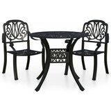  Bistro garnitura 3-delna liti aluminij črna, (20674306) | Shoptok.si