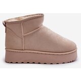 Boto FR1 Women's Snow Boots On Platform Insulated With Fur Light Beige Xamella | Shoptok.si
