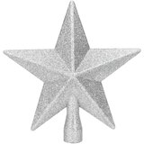  Nelomljiv srebrn vrh za božično drevo v obliki zvezde 19 cm, (5000075207) | Shoptok.si