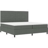  Kutna oprugasta postelja s madracem i LED svjetlom u tamno sivoj boji 200x200 cm tkanina | shoptok.hr