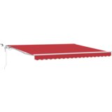 vidaXL Samodejna retraktibilna tenda z LED Rdeča 400x350 cm, Tenda za zamenjavo tkanine za okvir 4x3.5 m Rdeča | Shoptok.si