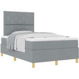 vidaXL vzmetnica na vzmetih s posteljo svetlo siva 120x200 cm tkanina Cene