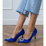 Gemre Blue satin pumps with rhinestones Bellira | Shoptok.si