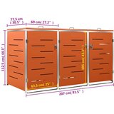  Spremište za tri kante za smeće 207 x 77,5 x 115 cm čelično | shoptok.hr