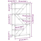 Police za knjige siva boja hrasta 91x36x176 cm drvo i željezo | shoptok.hr