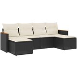  6-dijelni set vrtnih sofa s jastucima crni od poliratana | shoptok.hr