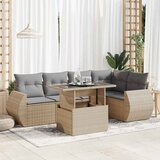 Maison Chic Seti vrtnega pohištva - Vrtna garnitura - Vrtni pohištvo set 6-delna z blazinami bež poli ratan, (21813611) | Shoptok.si