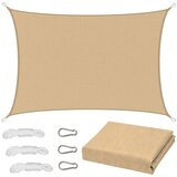 Pravokutno bež vodootporno vrtno jedro za sunce 200x300 cm | shoptok.hr