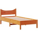  The Living Store Posteljni okvir brez vzmetnice voščeno rjav 100x200 cm borovina - Posteljni Okvir, (21497564) | Shoptok.si