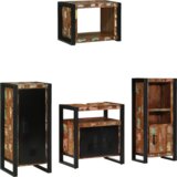vidaXL Set namještaja za kupaonicu 4 pcs Čvrsto reciklirano drvo | shoptok.hr