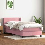 vidaXL Box spring postelja z vzmetnico roza 90x210 cm žamet, (21792695) | Shoptok.si