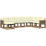vidaXL Zunanja garnitura za sedenje z blazino 8 pcs Naravna in smetana, (5000281939) | Shoptok.si