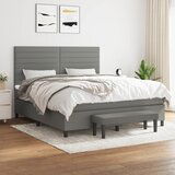  The Living Store Box spring postelja z vzmetnico temno siva 160x200 cm blago - Box Spring Postelja, (21444354) Cene
